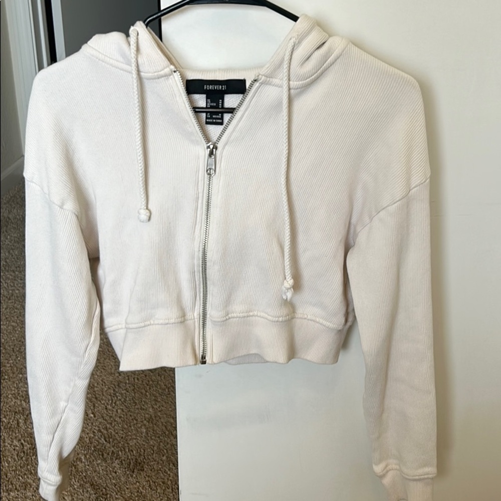 Cropped zip up hoodie